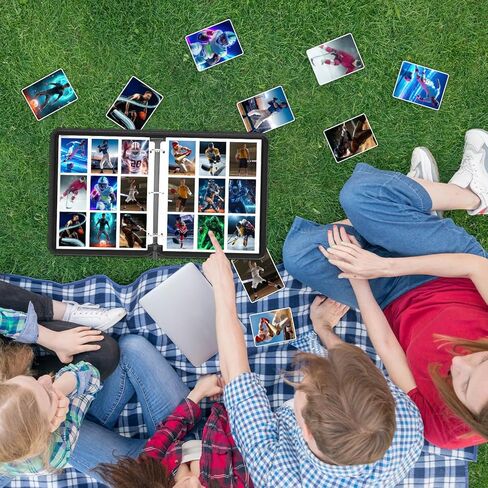HESTECH Baseball Card Binder with Sleeves 900 Pockets 3 Ring Trading Playing Collection Card Holder Photo Albums Storage Large Organizer Big Case with 50 Pages Removable Sleeves for Sports Game Cards in Kuwait