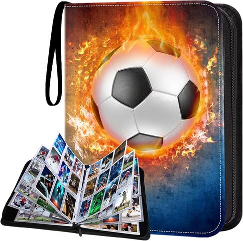 HESTECH Baseball Card Binder with Sleeves 900 Pockets 3 Ring Trading Playing Collection Card Holder Photo Albums Storage Large Organizer Big Case with 50 Pages Removable Sleeves for Sports Game Cards in Kuwait