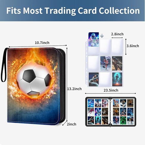 HESTECH Baseball Card Binder with Sleeves 900 Pockets 3 Ring Trading Playing Collection Card Holder Photo Albums Storage Large Organizer Big Case with 50 Pages Removable Sleeves for Sports Game Cards in Kuwait