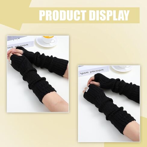 Arm Warmers for Long Sleeve Fingerless, Y2K Cool Girls Arm Covers, White Cute Harajuku Knitted Arm Sleeve in Saudi Arabia