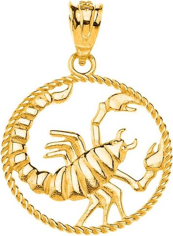 Certified 10k Yellow Gold Round Zodiac Sign Horoscope Constellation Rope-Style Charm Pendant in Saudi Arabia