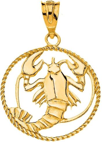 Certified 10k Yellow Gold Round Zodiac Sign Horoscope Constellation Rope-Style Charm Pendant in Saudi Arabia