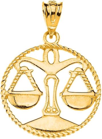 Certified 10k Yellow Gold Round Zodiac Sign Horoscope Constellation Rope-Style Charm Pendant in Saudi Arabia