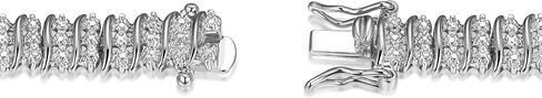 Amazon Essentials Diamond Accent Triple Row S-Link Tennis Bracelet, 7.25" (previously Amazon Collection) in Saudi Arabia