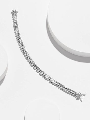Amazon Essentials Diamond Accent Triple Row S-Link Tennis Bracelet, 7.25" (previously Amazon Collection) in Saudi Arabia
