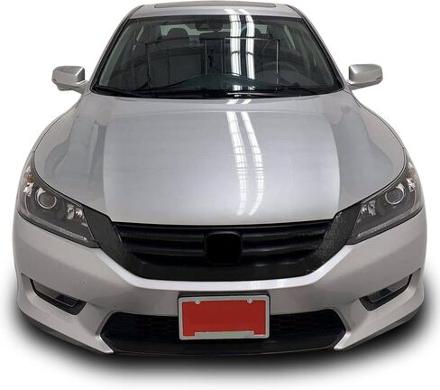 Front Grille Trim Chrome Delete Blackout Precut Vinyl Wrap Overlay Kit Compatible with Honda Accord Sedan 2014 2015 - Gloss Black in Saudi Arabia