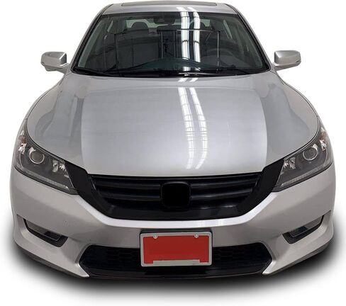 Front Grille Trim Chrome Delete Blackout Precut Vinyl Wrap Overlay Kit Compatible with Honda Accord Sedan 2014 2015 - Gloss Black in Saudi Arabia