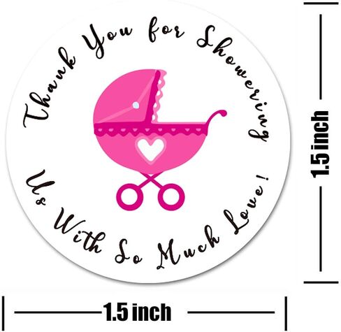 Remarkable Round Baby Shower Stickers,Thank You for Showering US,1.5 Inch Girl Boy & Gender Neutral Round Baby Shower Favor Labels Stickers 504pcs (Pink) in Saudi Arabia