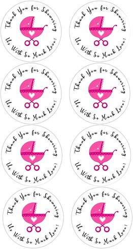 Remarkable Round Baby Shower Stickers,Thank You for Showering US,1.5 Inch Girl Boy & Gender Neutral Round Baby Shower Favor Labels Stickers 504pcs (Pink) in Saudi Arabia