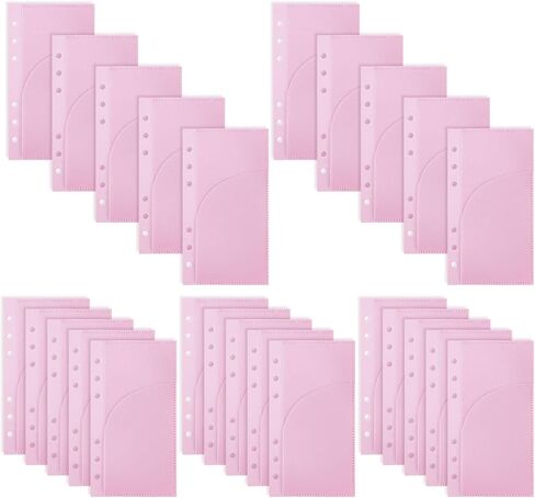 A6 Cash Envelope with 2 Pockets, A6 Pink Binder Dividers with Pockets for Budgeting Binders Organizer (1 Set, 5 Dividers) in Saudi Arabia