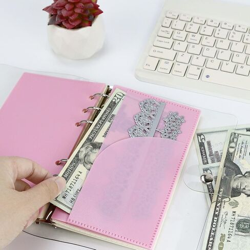A6 Cash Envelope with 2 Pockets, A6 Pink Binder Dividers with Pockets for Budgeting Binders Organizer (1 Set, 5 Dividers) in Saudi Arabia