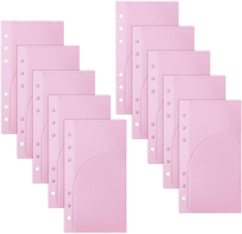 A6 Cash Envelope with 2 Pockets, A6 Pink Binder Dividers with Pockets for Budgeting Binders Organizer (1 Set, 5 Dividers) in Saudi Arabia