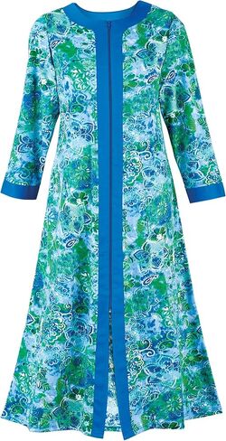 Collections Etc Women's Long Paisley Zip-Front Robe with Side Pockets in Saudi Arabia