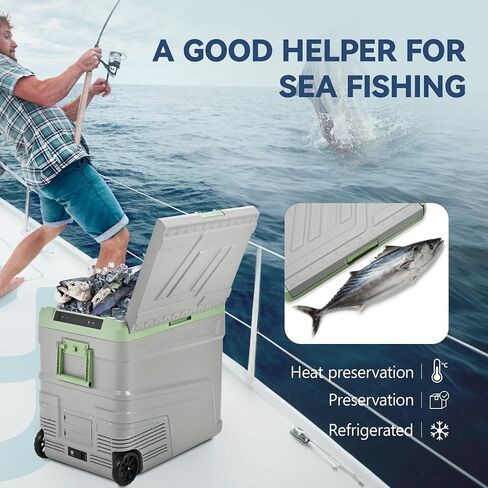 EUHOMY 12 Volt Refrigerator, 48QT(45L) 12V Fridge, Electric Cooler 12/24V DC 110-240V AC, Car Refrigerator -4℉~68℉, Portable Freezer for Camping, Trip, Truck, Home in Saudi Arabia