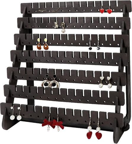 Earring Display, Wood Earring Stand Organizer Stud Earrings Tower Jewelry Organizer Holder for Stud Hook Earrings Organizer in Saudi Arabia