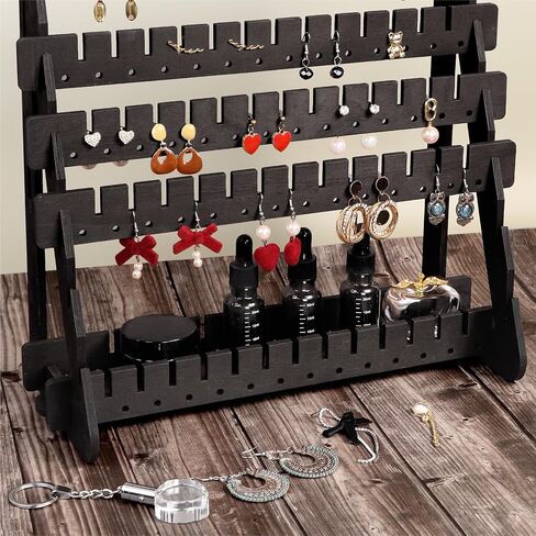 Earring Display, Wood Earring Stand Organizer Stud Earrings Tower Jewelry Organizer Holder for Stud Hook Earrings Organizer in Saudi Arabia