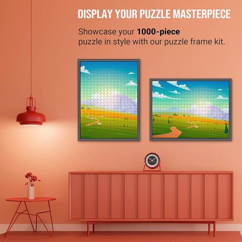 (عبوة من قطعتين) إطار أحجية أسود من كالفانا مقاس 20 × 27 لألغاز الصور المقطوعة، طقم إطار صور أحجية مكون من 1000 قطعة، مجموعة تأطير عرض الألغاز، ملحقات التركيب والتعليق، تصميم بدون وهج، تجميع سهل in Kuwait