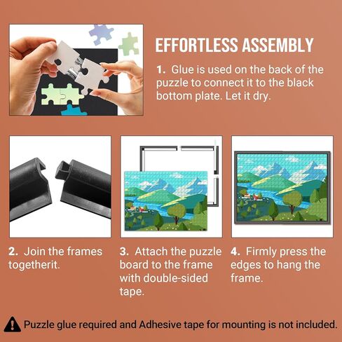 (عبوة من قطعتين) إطار أحجية أسود من كالفانا مقاس 20 × 27 لألغاز الصور المقطوعة، طقم إطار صور أحجية مكون من 1000 قطعة، مجموعة تأطير عرض الألغاز، ملحقات التركيب والتعليق، تصميم بدون وهج، تجميع سهل in Kuwait