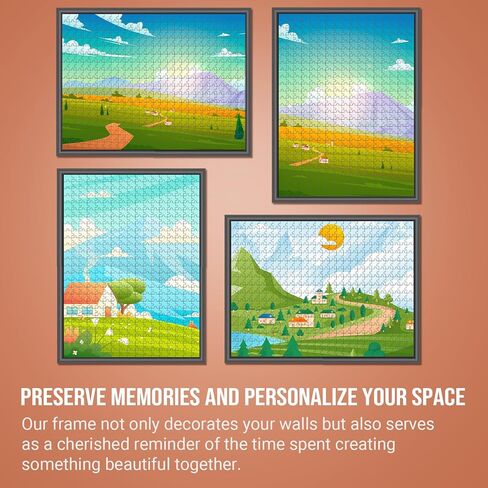 (عبوة من قطعتين) إطار أحجية أسود من كالفانا مقاس 20 × 27 لألغاز الصور المقطوعة، طقم إطار صور أحجية مكون من 1000 قطعة، مجموعة تأطير عرض الألغاز، ملحقات التركيب والتعليق، تصميم بدون وهج، تجميع سهل in Kuwait