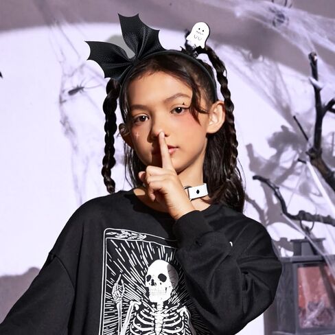 Halloween Bat Headbands for Women Bat Wings Girl Black Devil Horns Headband Cosplay Costume Hair Accessories in Saudi Arabia