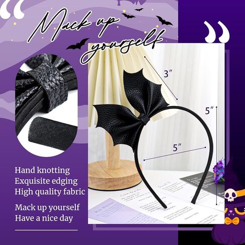 Halloween Bat Headbands for Women Bat Wings Girl Black Devil Horns Headband Cosplay Costume Hair Accessories in Saudi Arabia