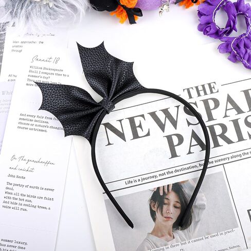 Halloween Bat Headbands for Women Bat Wings Girl Black Devil Horns Headband Cosplay Costume Hair Accessories in Saudi Arabia