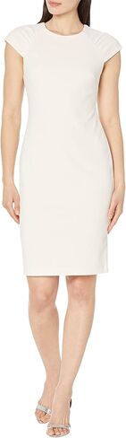 Calvin Klein Scuba Crepe Sheath with Pleated Sleeve in Kuwait