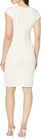 Calvin Klein Scuba Crepe Sheath with Pleated Sleeve in Kuwait