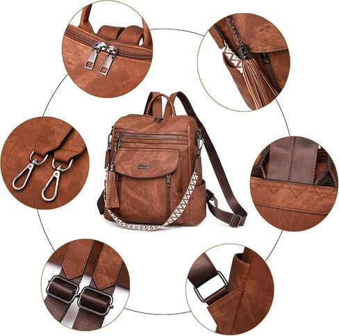 KOOIJNKO Backpack Purse for Women, Fashion Designer Daypack with Shoulder Strap Tassels for Work College Travel, Black in Saudi Arabia