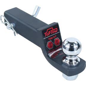TOPTOW 64169 Trailer Hitch Ball Mount Kit with 2 inch Trailer Ball and 5/8 inch Hitch Pin, 2 inch Drop, Fits 2 inch Hitch Receiver, Matte Black