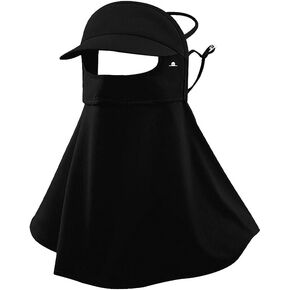 UPF 50+ Sun Hat for Golf Cycling Trekking Sports, UV Protective Visor Headwear, Summer Outdoor Face Mask Cover Detachable
