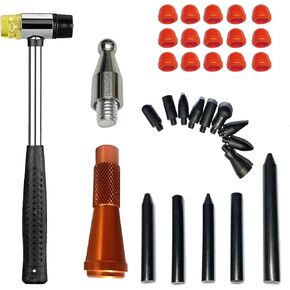 32pcs/Set Car Dent High Point Repair Tool,Auto Knock Down Pen, Hail Dings Repair with Soft Protective Caps Paint Friendly Paintless Dent Repair Tools Kit