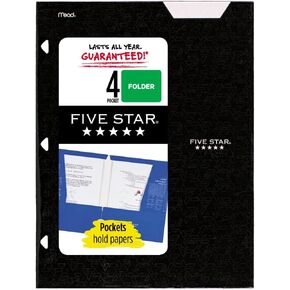 مجلد ورقي بحجم حرف Five Star مكون من 4 جيوب بتصميم هندسي وملصق للكتابة، يناسب مجلدًا ثلاثي الحلقات لأوراق مقاس 8.5 بوصة × 11 بوصة (أزرق المحيط الهادئ) in Kuwait