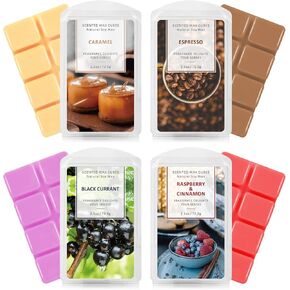 SCENTORINI Christmas Wax Melts, Scented Soy Wax Melts, 4x2.5 oz, Wax Melts for Wax Warmer, Cedar Wood, Ginger Bread, Vanilla Cake, Apple & Cinnamon