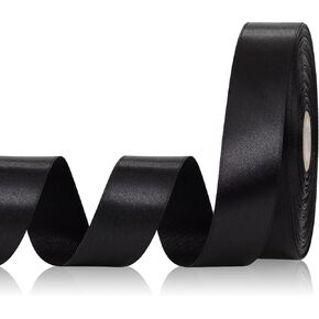 Black Satin Ribbon 2 Inch 60 Yards, Versatile Black Fabric Ribbons for Gift Wrapping, Flower Bouquet, Wedding, Crafts, Festival, Hair and Outdoor Decor