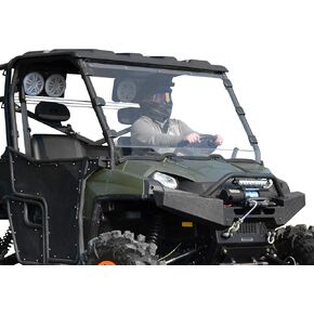 زجاج أمامي كامل مقاوم للخدش شديد التحمل من SuperATV لعام 2016+ Polaris Ranger بالحجم الكامل 570 / طاقم | بولي كربونات سميك 1/4 بوصة | ختم لمبة مثبت مسبقًا من الزجاج | مطلي بالصلب | صنع في الولايات المتحدة الأمريكية!