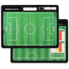 HIGHRAZON Soccer Coaching Board, Magnetic Soccer Clipboard for Coaches, Foldable Board with Dry Erase Marker