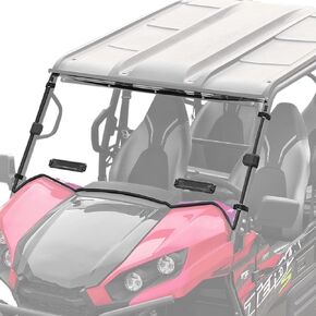 Front Full Vented Windshield for 2016+ Kawasaki Teryx 4 800, 2021+ Kawasaki Teryx S Teryx 4 S. Durable Clear Dustproof Windshield for Kawasaki Teryx S Accessories