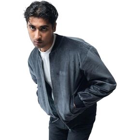 Men’s Velvet Bomber Jacket,Lightweight Front Zipper, Full Sleeve Windbreaker Regular Fit Smooth Velvet Jackets