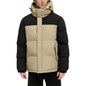 hathne Men's Winter Puffer Jacket Thicken Winter Warm Padded Coat Outerwear with Hood