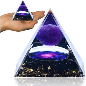 2 Inch Orgone Pyramid,Gemstone Meditation Pyramid Crystals and Healing Stones,Rose Quartz Malachite Stone,Shelf Office Desk Living Room Bedroom Home Decor,Gemstones Gifts for Women Men Dad