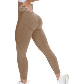 QOQ Women's Seamless Leggings High Waist Gym Running Vital Yoga Pants Butt Lift Workout Tights Tummy Control