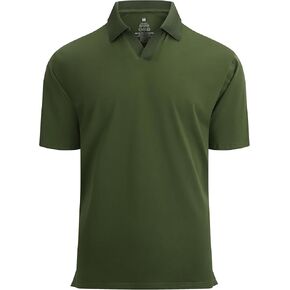 Alex Vando Mens Cotton Polo Shirts V-Neck Short Sleeve Casual Shirts for Men