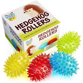 Pick A Toy Sensory Spiky Rollers Set: 4-Pack Egg-Shaped Stress Relief Toys in Gift Box| Eco- Friendly BPA/Latex-Free Fidget Toy to Boost Focus in Kids & Adults| Great Gifting Idea Tactile Toy