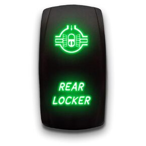 Rear Locker - Blue - Laser Etched 5-Pin Double Pole Single Throw Rear Locker Maintained ON-Off DPST Toggle Switch 20A 12V