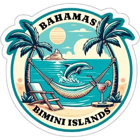 Nassau Bahamas Sticker Small Vinyl Paradise Island Vintage Decal Waterproof for Water Bottle Mug Passport Book Scrapbook Notebook Laptop Tumbler Skateboard Computer Phone Size 4" Funny Gift