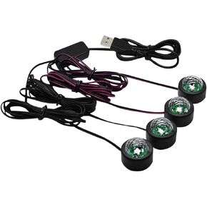 Led Ambient Lighting Lamp USB Car Lights with Voice Control Assorted Color Lamp Car Decoration Under Dash for Truck SUV