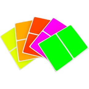ChromaLabel 2x3 Inch Rectangle Stickers, High Visibility Sticker Tags Color Coding Labels, Easy to Write On Labels - 150 Stickers per Variety Pack, 5 Assorted Color Matte Finish Fluorescent Stickers