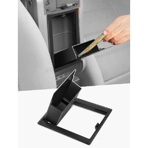 Savadicar One-Touch Hidden Storage Organizer Compatible with 2011-2018 Jeep Wrangler JK JKU, Center Console Concealed Box for Secret Extra Space, Interior Armrest Accessories, Black