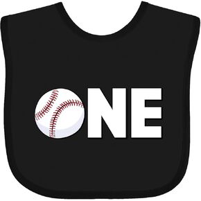 inktastic One- Baseball First Birthday Baby Bib